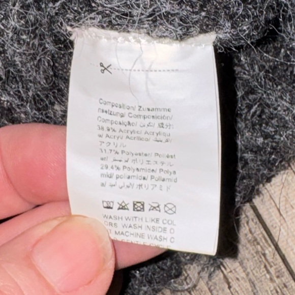 Fashion V Neck Denim Pocket Knitted Sweater Loose Cardigan Jacket oversized - Picture 7 of 11